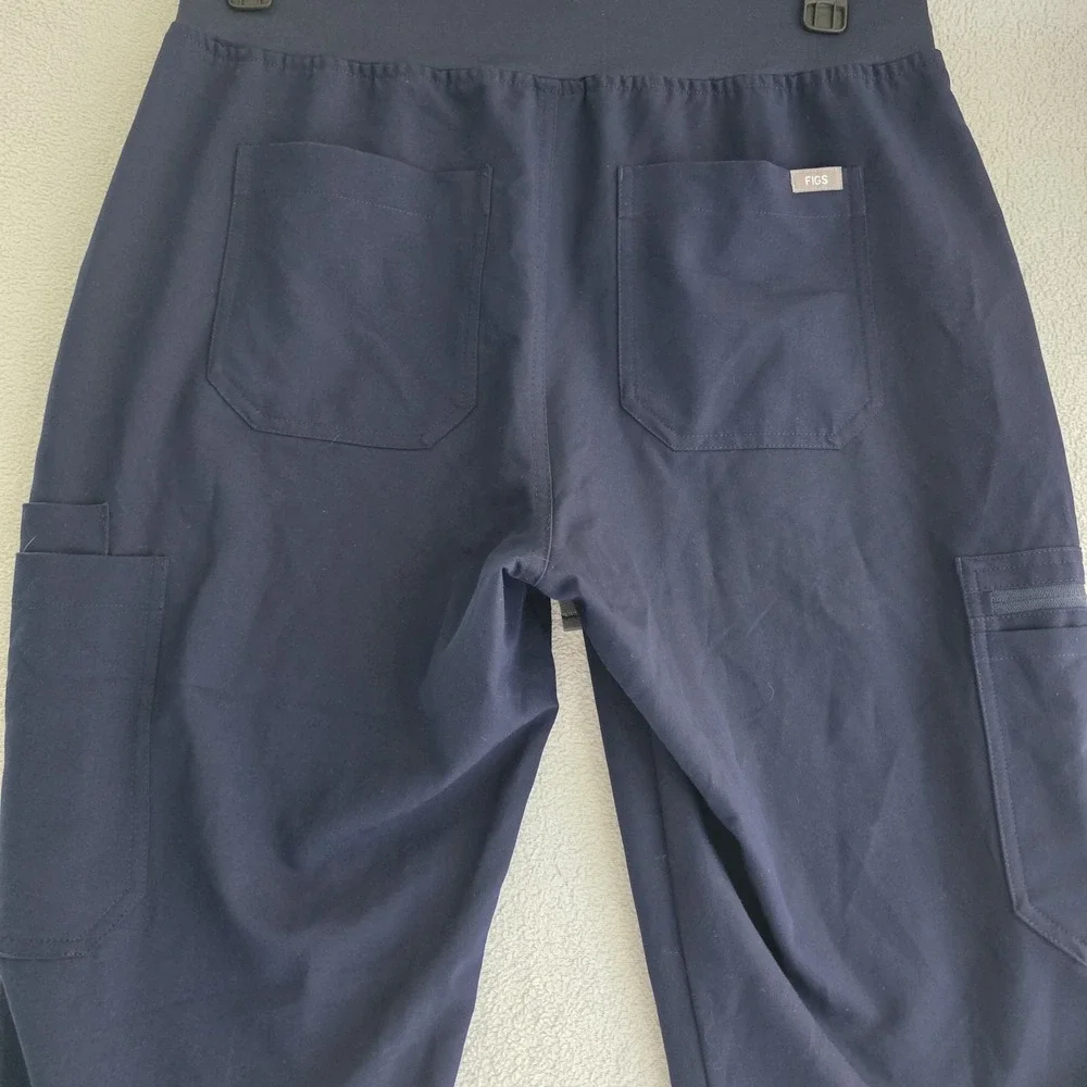 FIGS‎ Scrub Pants Navy Blue L Technical Collection Drawstring Pockets
